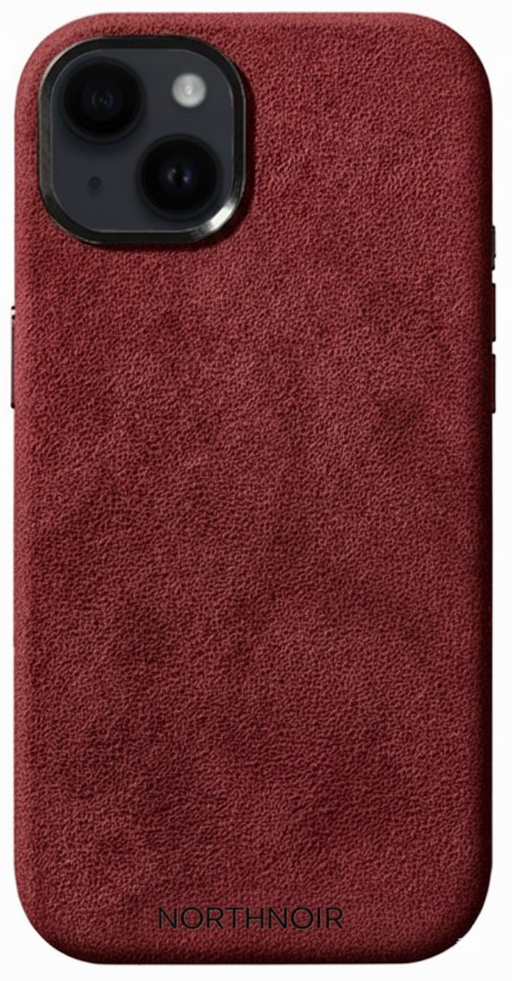 iPhone 15 - Alcantara Case - Burgundy Red